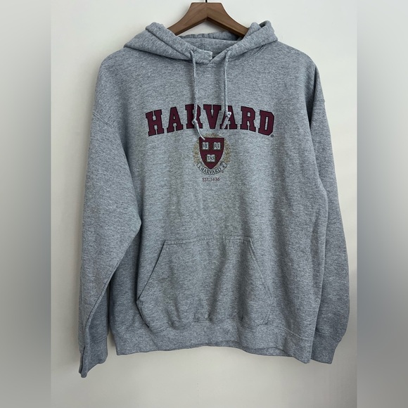 Gildan Harvard University Pullover Hoodie Sweatshirt grey L - Picture 1 of 7